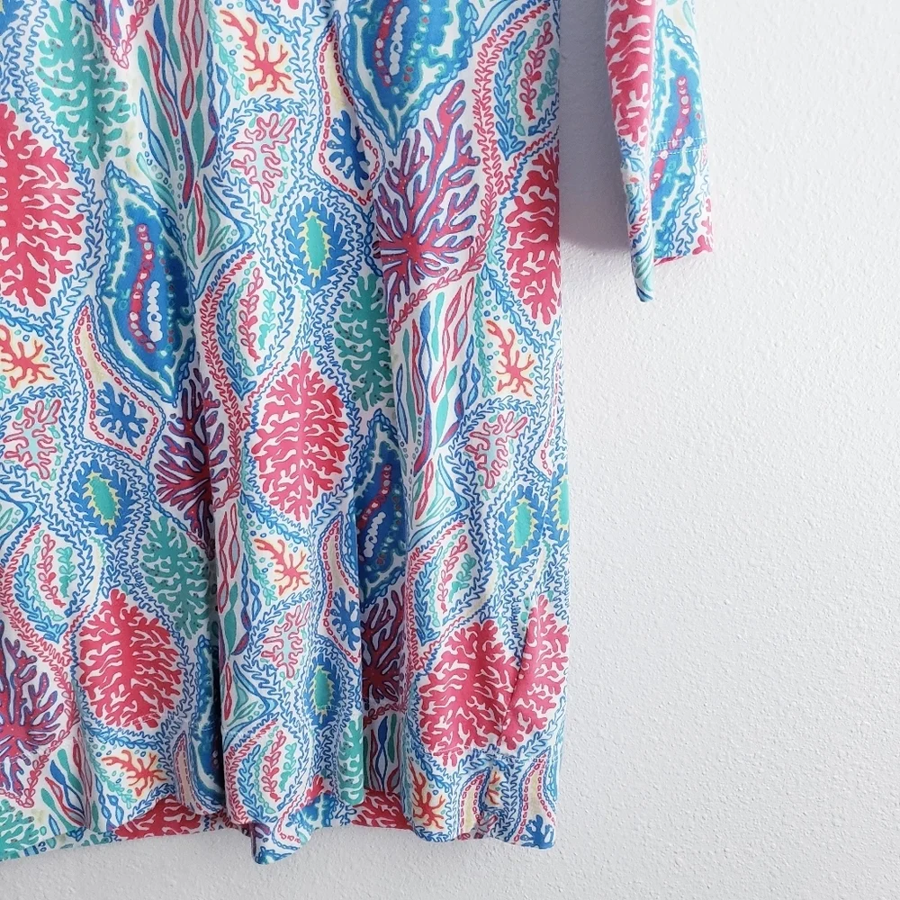 Lilly Pulitzer Christi Mini Dress Let Minnow  3/4 Sleeve